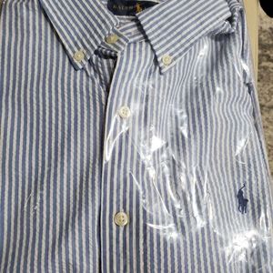 Blue White Striped Polo